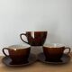 4 cups 5 saucers brown bistro style Villeroy and Boch