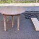 Louis Philippe round extendable dining table with renovated leaves and 4 extensions.