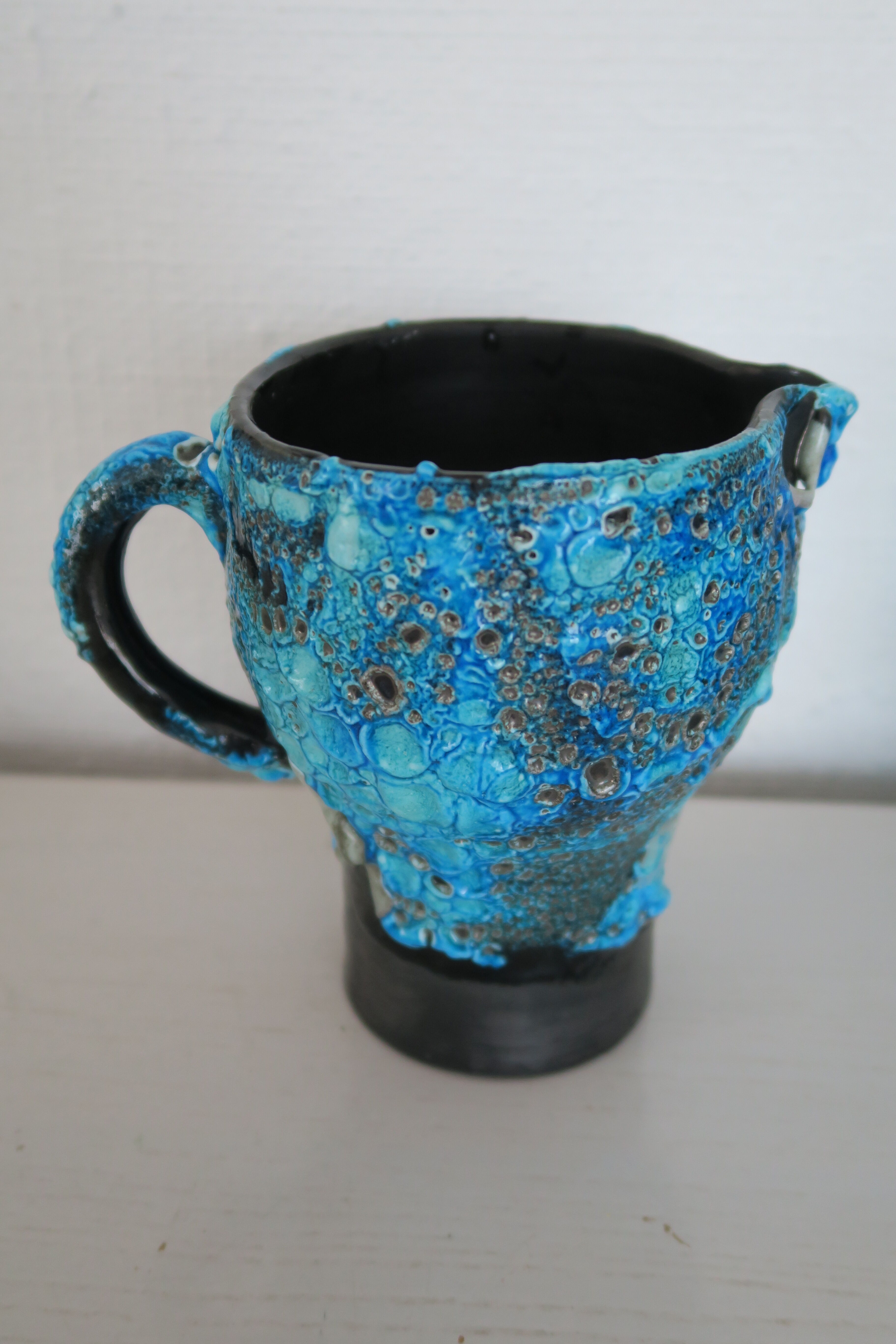 Vintage handmade seafoam vase/pitcher from the Cyclops workshop, 1950s-60s