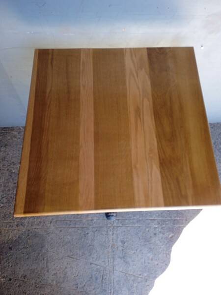 14 Bistro table(s) 60/60cm solid wood top pedestal table