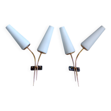 Pair of Lunel wall lights 1960