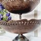Large three-tiered fruit bowl in iron and brass, French style, rust.