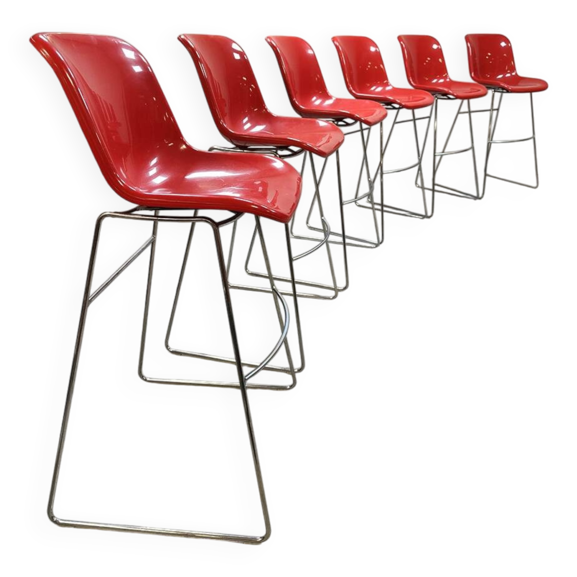 6 x Dutch design vintage Spirit barstools