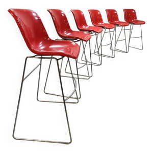 6 tabourets hauts vintage,