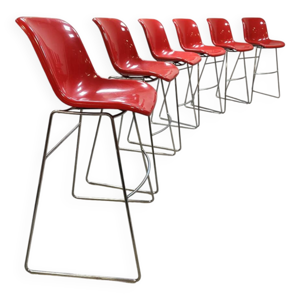 6 tabourets hauts vintage, Pays-Bas