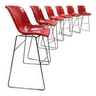 6 tabourets hauts vintage, Pays-Bas