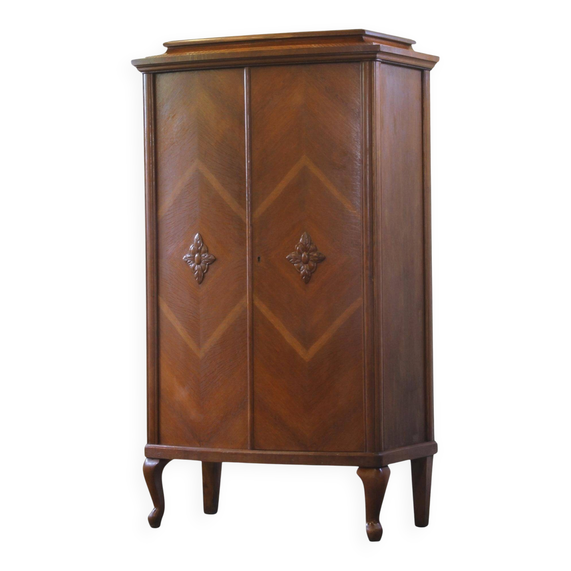 Vintage Danish Oak Closet Linen Wardrobe 1940s Cabinet