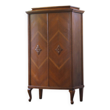 Armoire en chêne danois vintage, garde-robe en lin des années 1940
