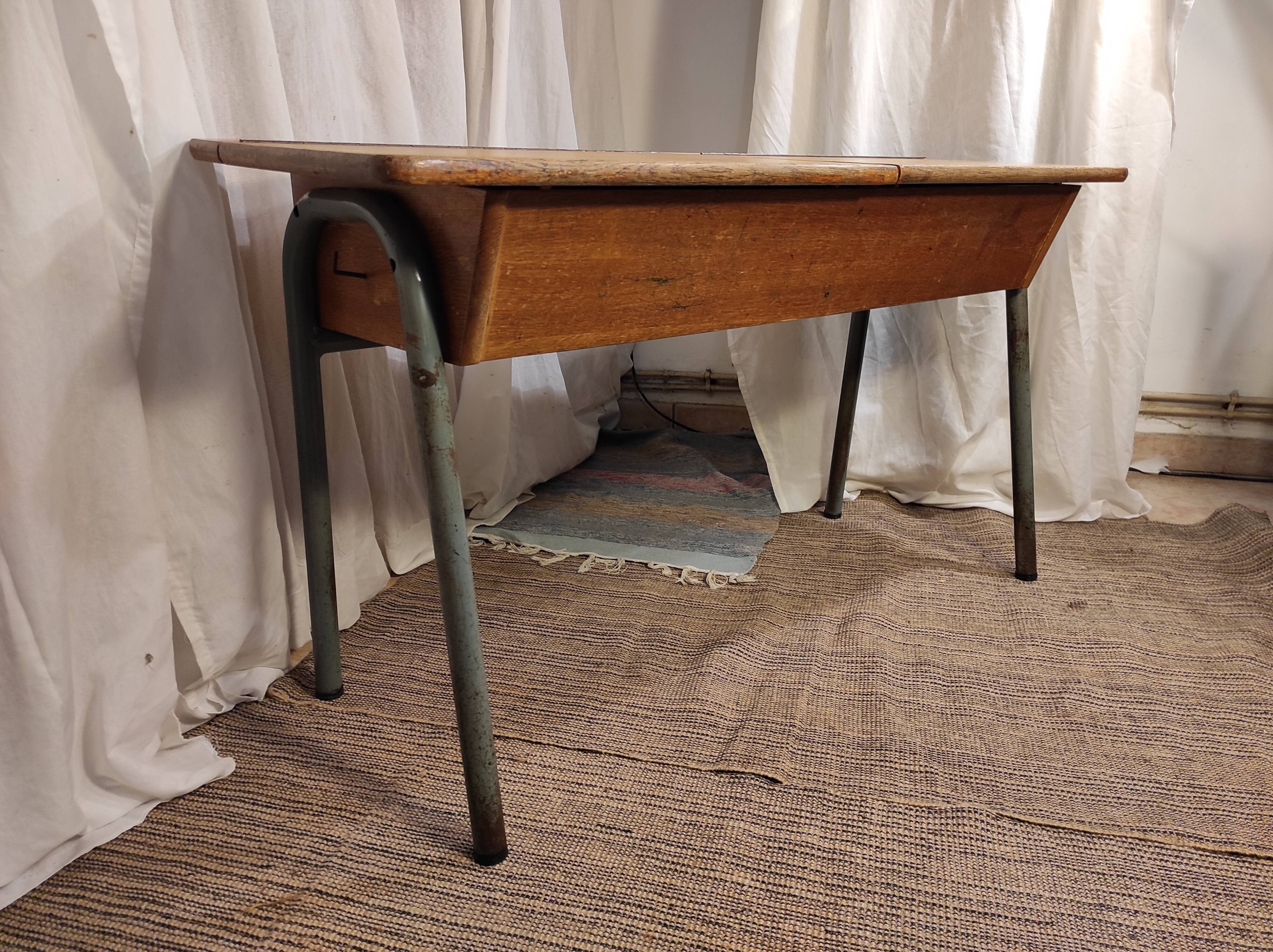 School desk table with locker 1960