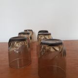 Set of 6 black glasses