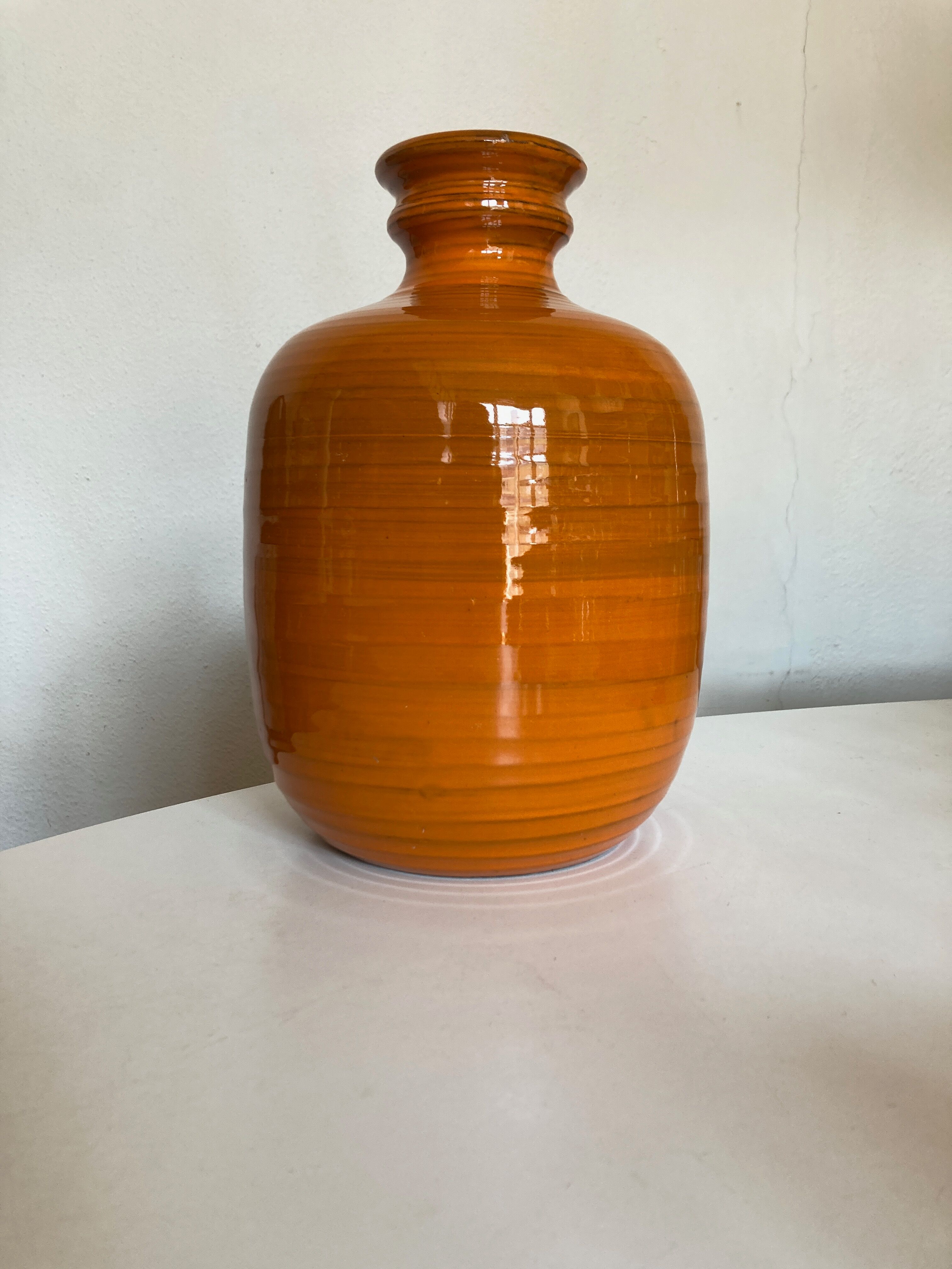 Vase XXXL Italian design 1960 in glazed earth