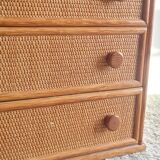 Vintage wicker chest of drawers.