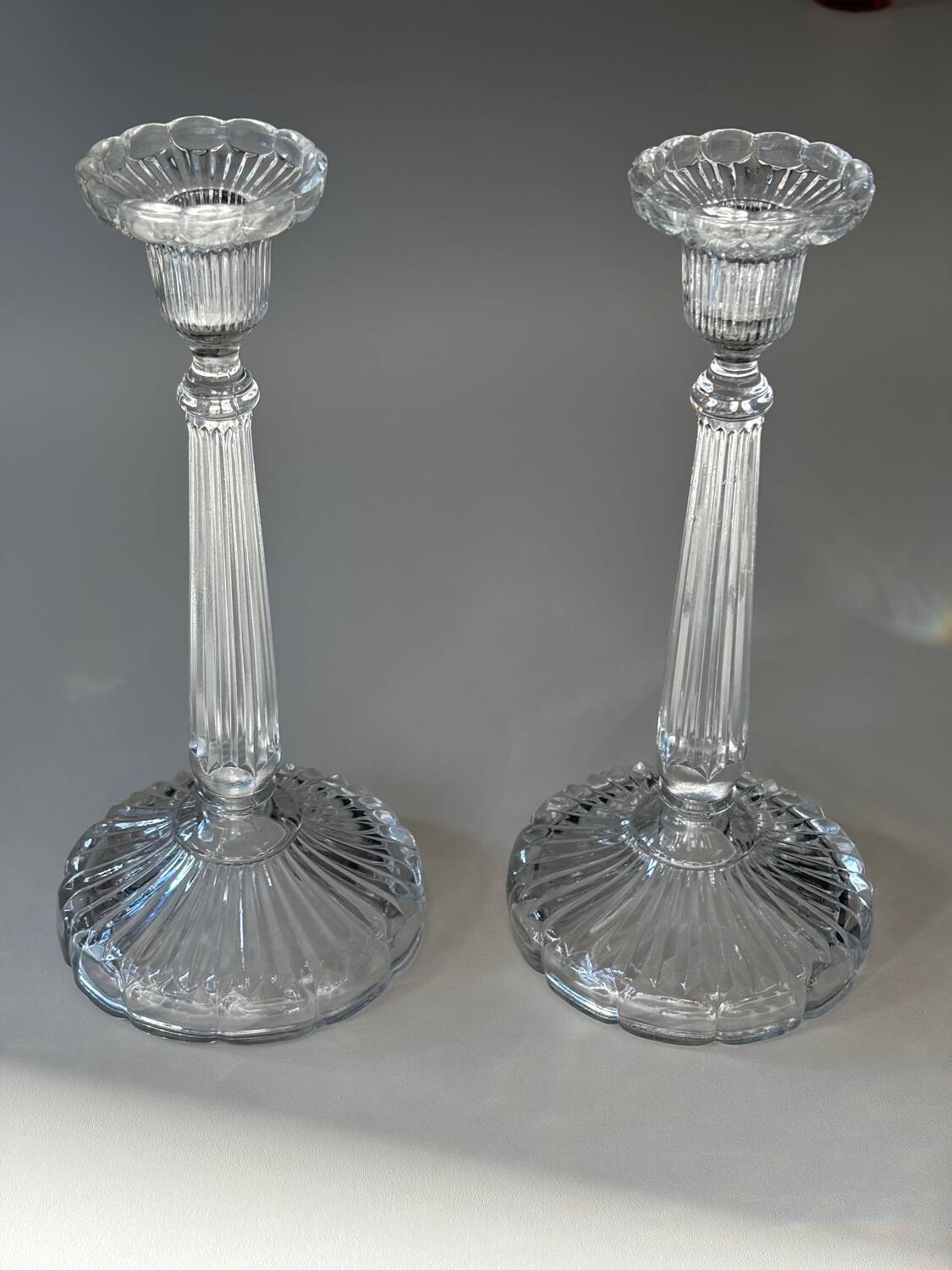 Antique glass candlesticks