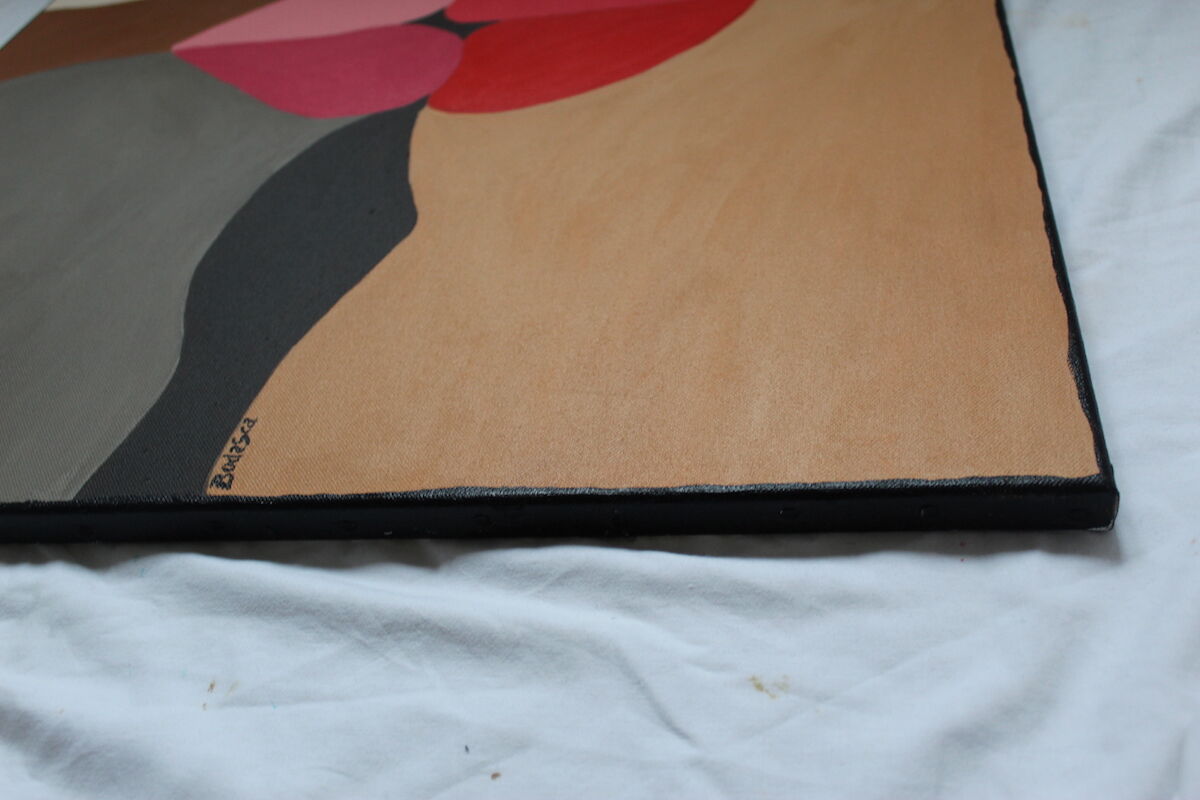 Acrylic paint The last of kisses colorful painting for contemporary design