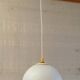Suspension globe opaline blanche - mid. XXeme