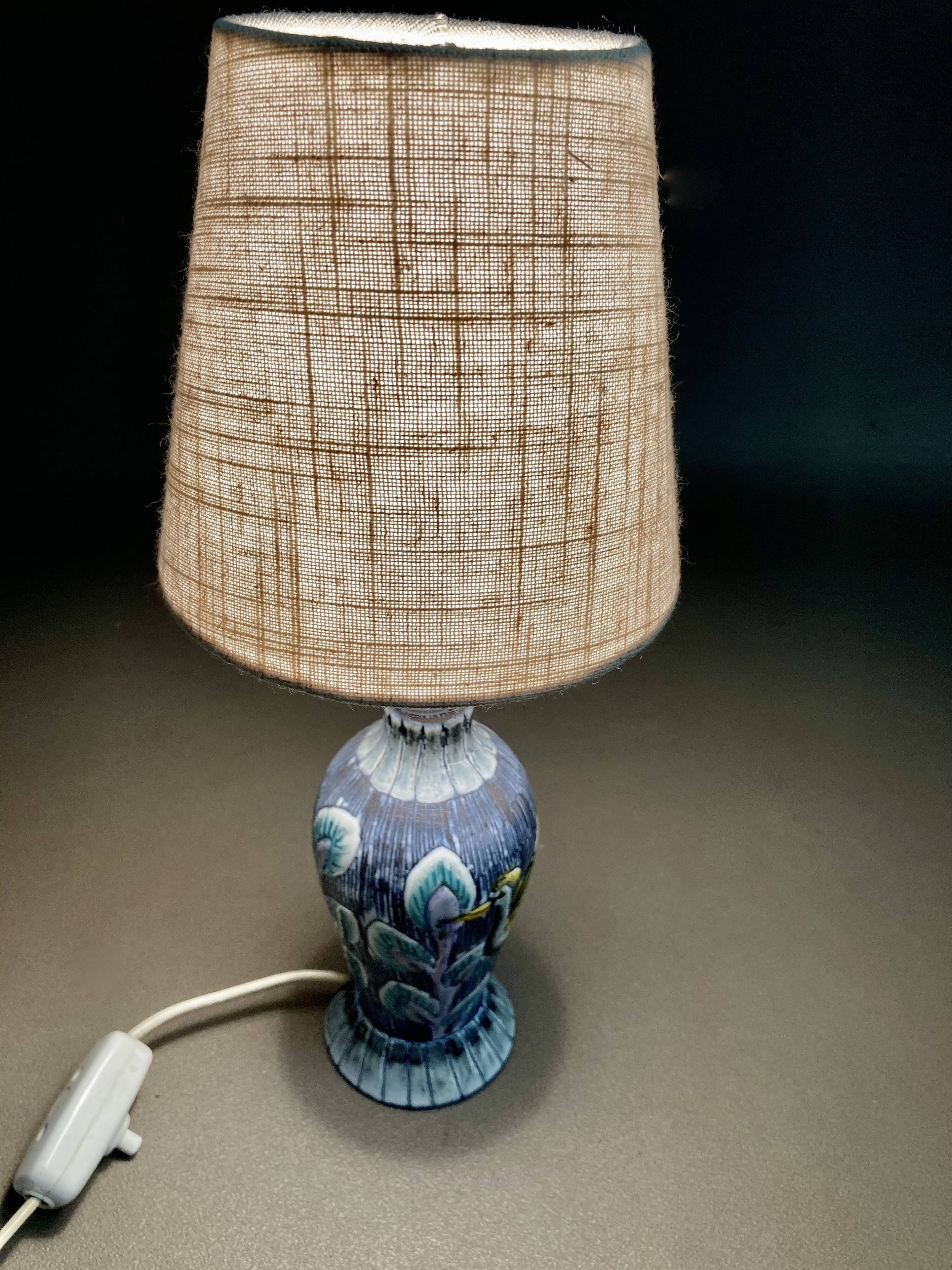 Duo of scandinavian ceramic lamps design 1960