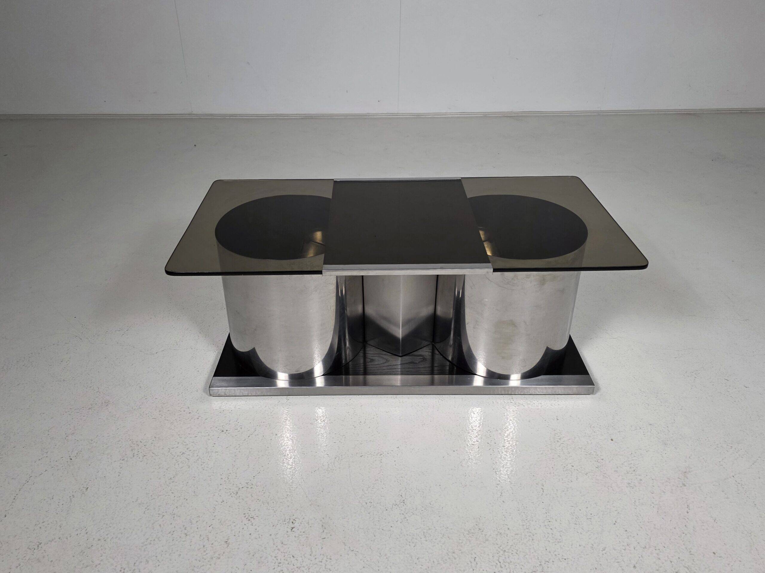 Table basse avec bar à sec dissimulé par Ludovico Acerbis pour Acerbis, Italie, 1970