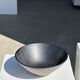 Duo of gray Indonesian ceramic bowls or salad bowls