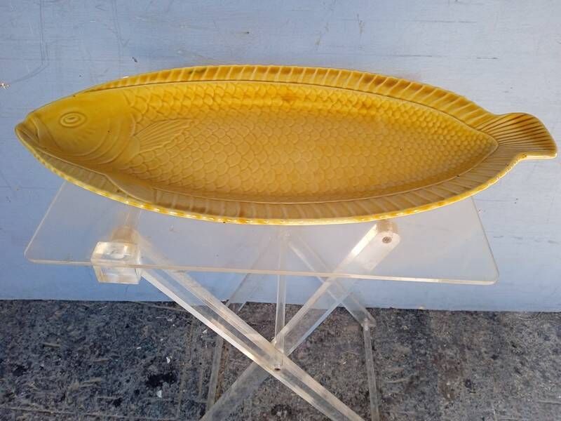 Sarreguemines fish dish vintage ep 1960