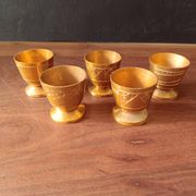 5 vintage egg cups aluminum art deco france