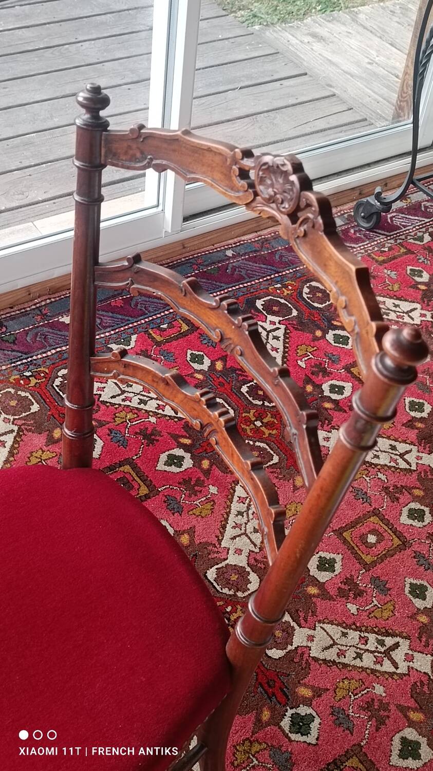 Rare chaise de chambre Napoléon III (1870/80), de style anglais