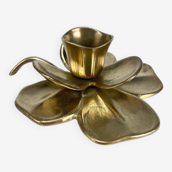 Brass flower candle holder from the 70s