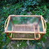 Glass and rattan service