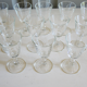 Service of 33 glasses on foot & carafe