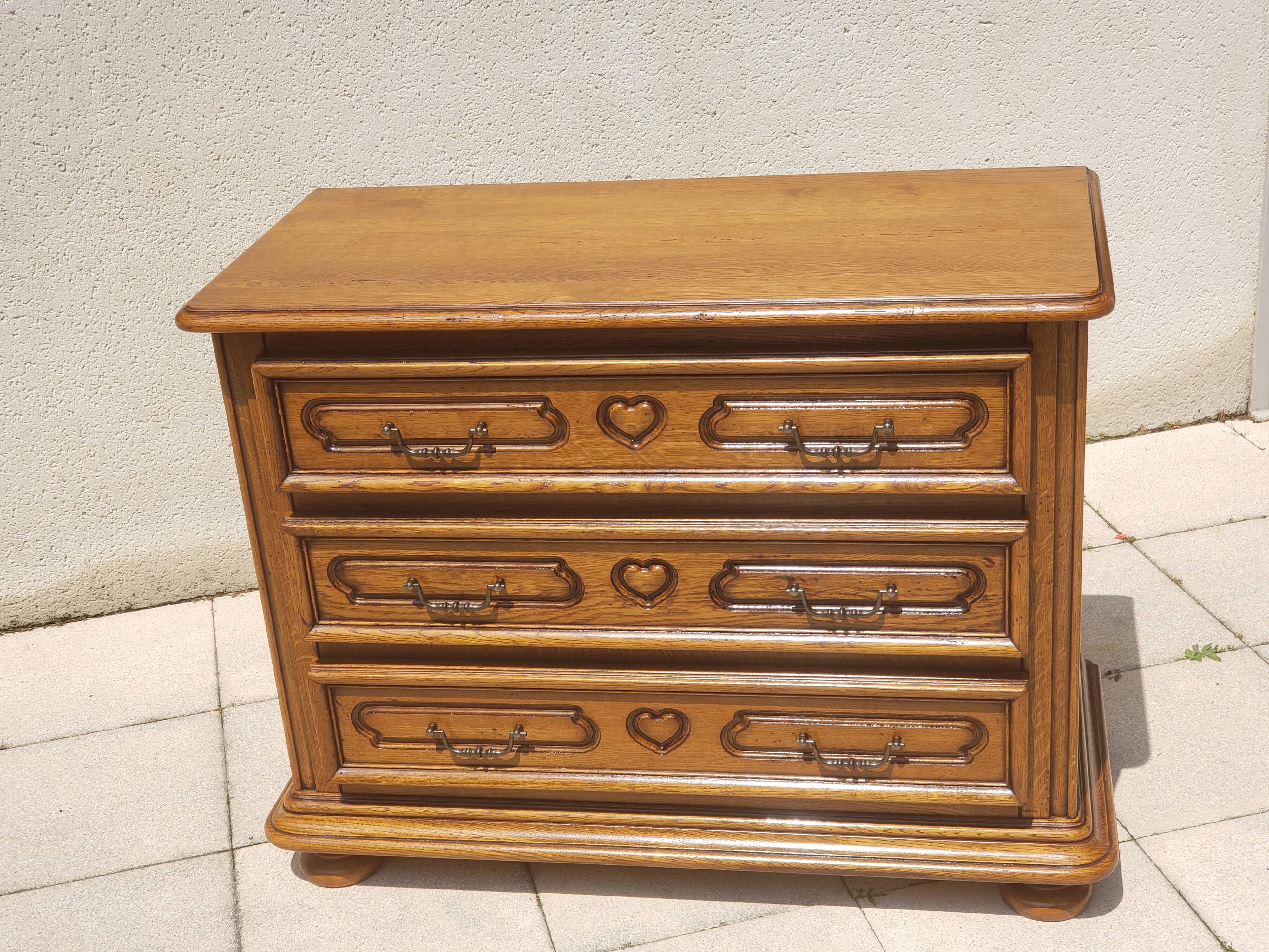 3-drawer chest of drawers in solid wood