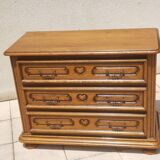 Commode 3 tiroirs en bois massif