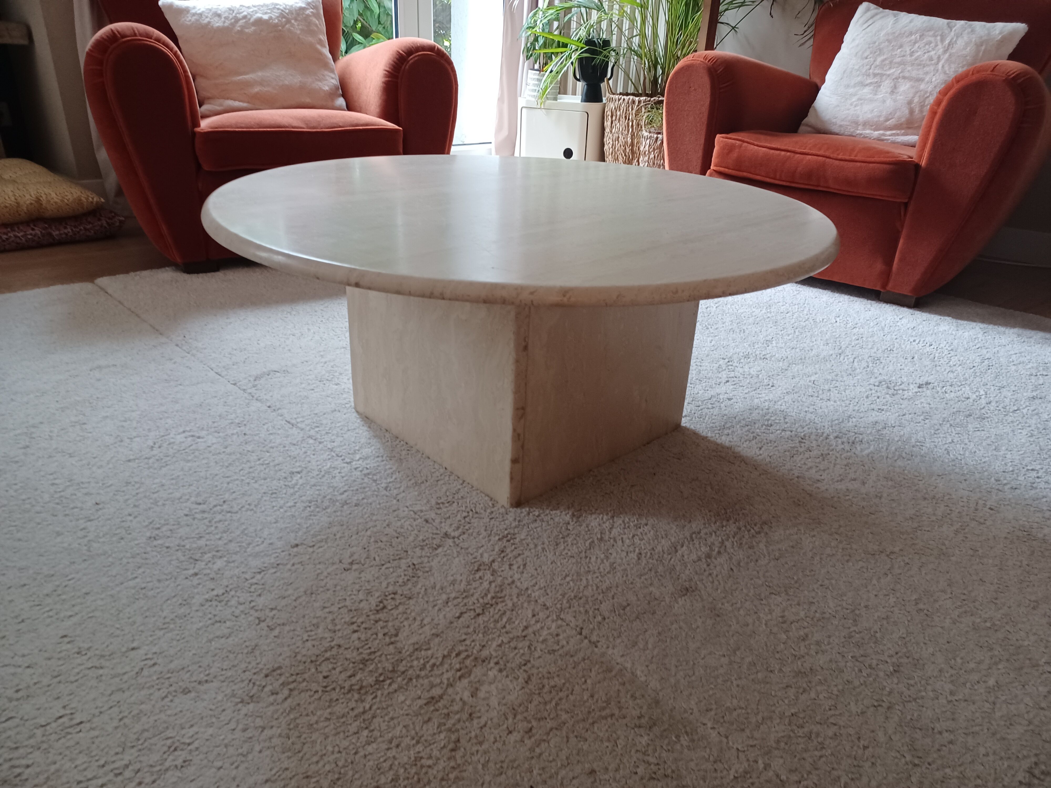 Vintage travertine coffee table
