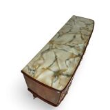 Commode en placage de palissandre avec plateau en onyx vert