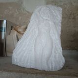 Bust of a woman in a block of alabaster