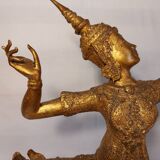 Statue en bronze doré du prince rama - art ethnique asie - haut. 55 cm