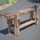 Large carpenter's workbench, old workbench, wooden workbench, industrial decoration