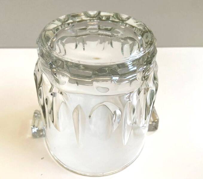 Old Bucket Ice Pot Ice Cubes Crystal Glass Vintage Made in Denmark Art Deco