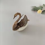 Brass and mother-of-pearl ashtray swan