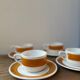 4 Luneville cups and saucers, Florence model, vintage