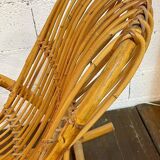 Vintage rocking chair in rattan by Rohé (Holland) from the 1960s.
