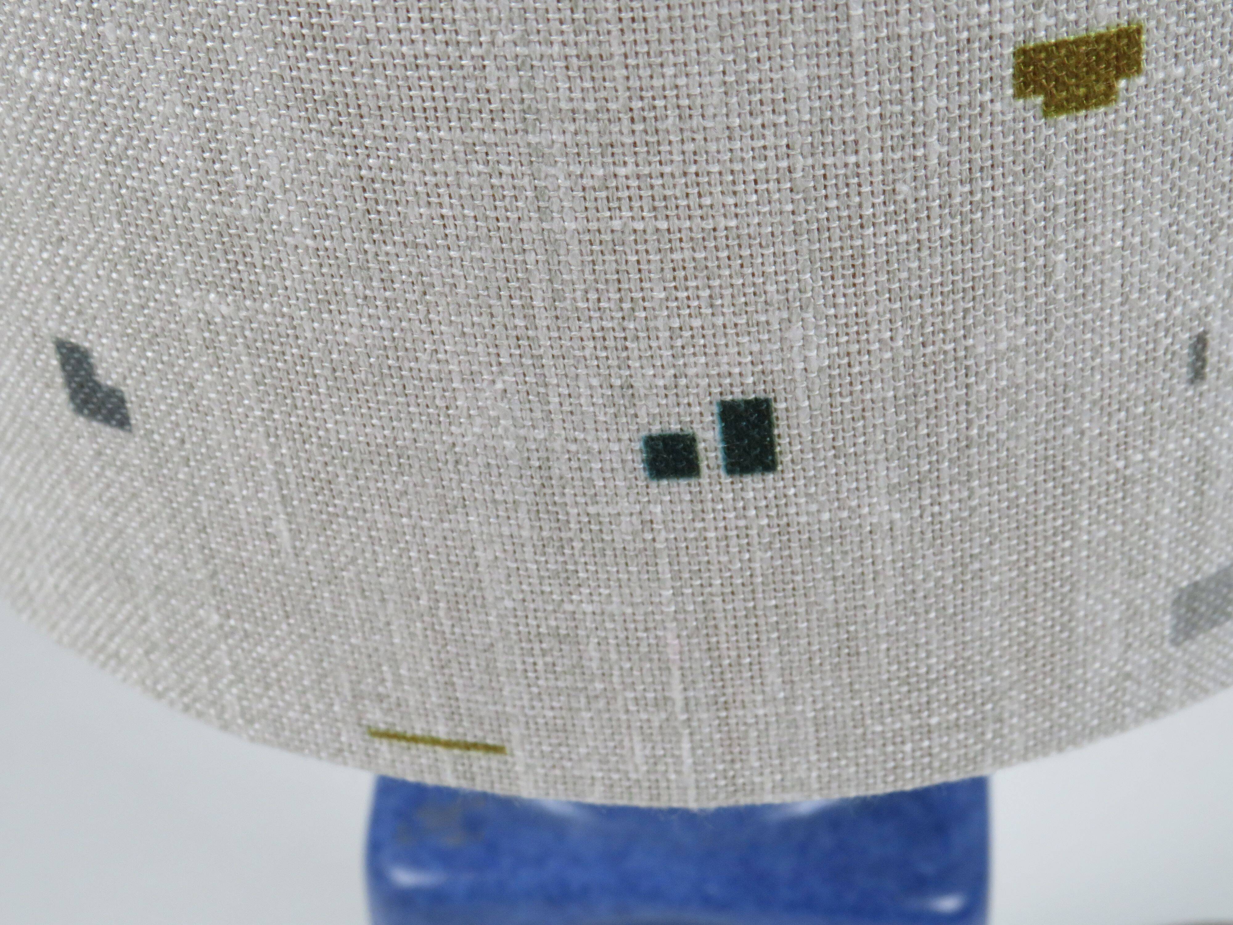 Italian ceramic table lamp with custom shade – 1970