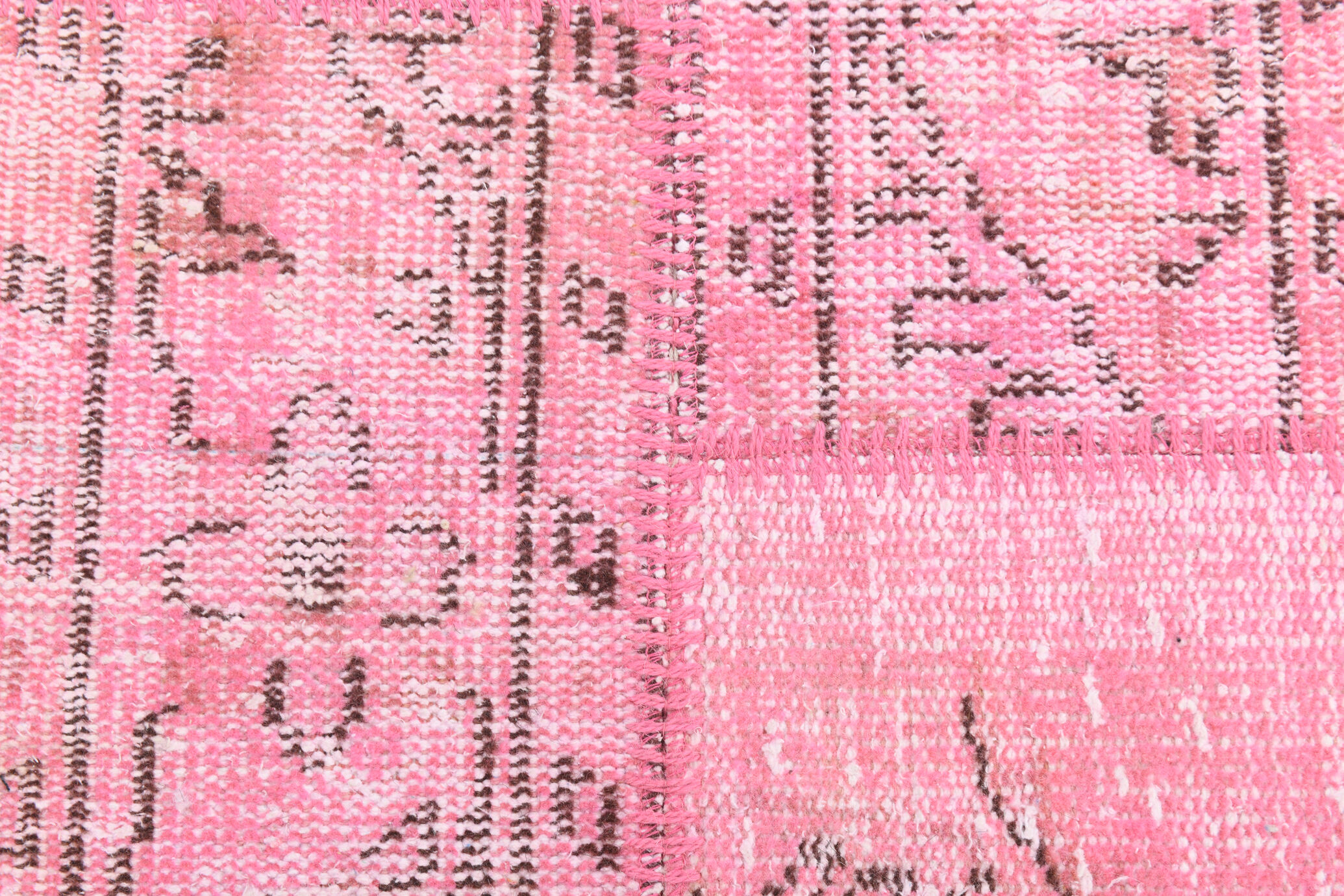 4x7 Soft Pink Vintage Patchwork Rug 225x123Cm