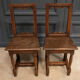 Pair of Lorraine chairs in oak late seventeenth early eighteenth
