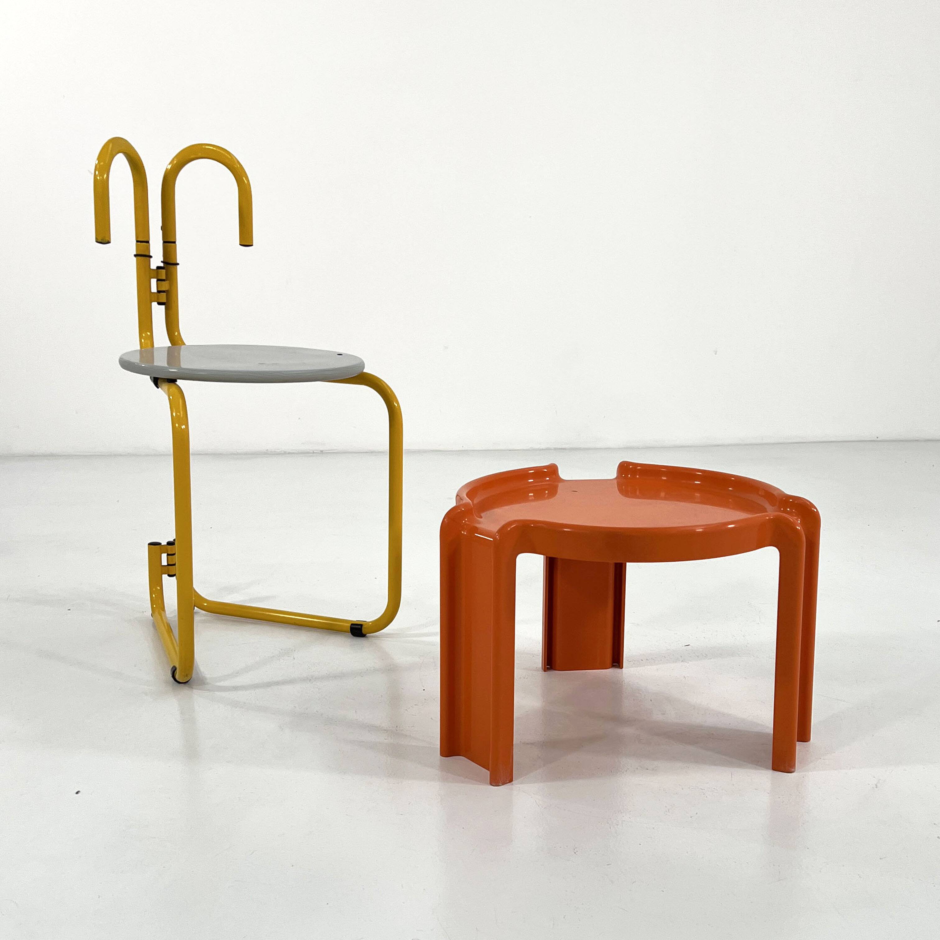 Orange side table by Giotto Stoppino for Kartell, 1970.