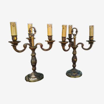 Pair of electrified candlesticks