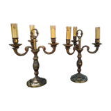Pair of electrified candlesticks