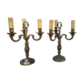 Pair of electrified candlesticks