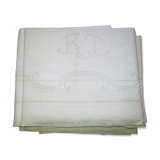 4 old embroidered sheet set