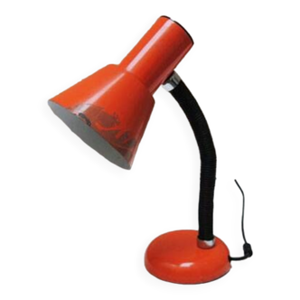 Old orange enameled sheet metal lamp