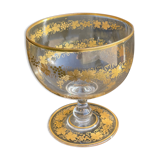 Glass cup decorated with golden vine decoration