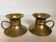 Pair of rat cave candlesticks with tulip base in bronze.